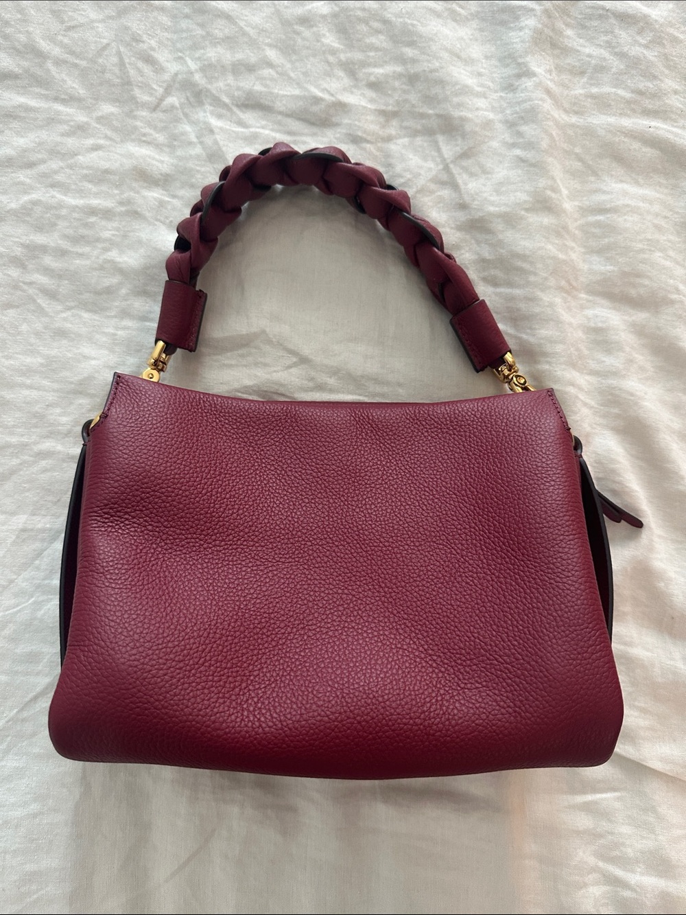 Coccinelle Burgundy Boheme Bag with Braided Handle - Picture 3 of 16